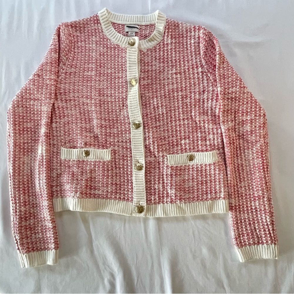 J Crew Fac NWT Popcorn Stitch Lady Jacket Cardigan Sweater Size XS in Pink - Picture 2 of 11
